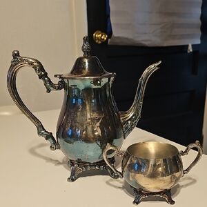 Vintage Silver-Plated Coffee and Creamer Set